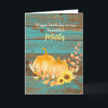 Rustic Wood Sunflower Pumpkin Fall Birthday Mother Card<br><div class="desc">Rustic pumpkin and sunflower Fall birthday card for mother with a rustic teal wood background. This pretty Fall mother birthday card would make a wonderful keepsake for her.</div>