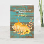 Rustic Wood Sunflower Pumpkin Fall Birthday Mother Card<br><div class="desc">Rustic pumpkin and sunflower Fall birthday card for mother with a rustic teal wood background. This pretty Fall mother birthday card would make a wonderful keepsake for her.</div>