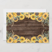 Rustic Wood Sunflower Surprise Birthday Party Invitation (Back)