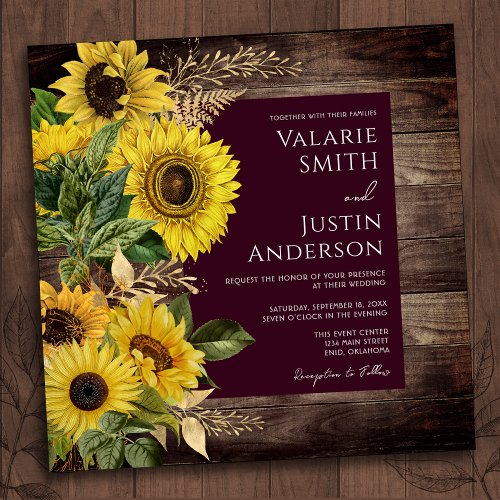 Rustic Wood Sunflower Wedding 