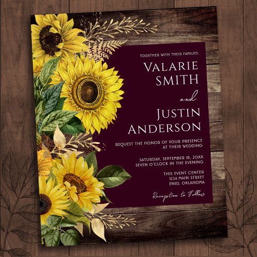 Rustic Wood Sunflower Wedding All in One