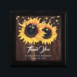 Rustic Wood Sunflower Wedding Gift Box<br><div class="desc">Personalize this floral gift box inspired by sunflowers to create a beautiful wedding ring box/memorial/bridal shower or wedding gift box,  for instance.</div>