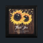 Rustic Wood Sunflower Wedding Gift Box<br><div class="desc">Personalize this floral gift box inspired by sunflowers to create a beautiful wedding ring box/memorial/bridal shower or wedding gift box,  for instance.</div>