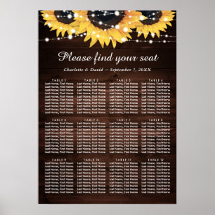 Rustic Wood Sunflower Wedding Seating Chart 12