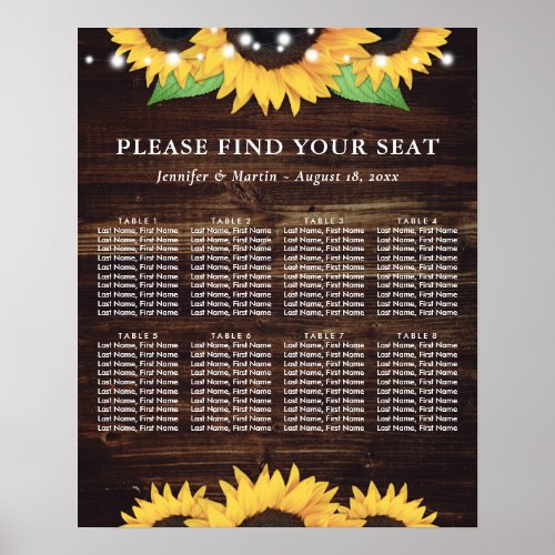 Rustic Wood Sunflower Wedding Seating Chart 8