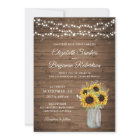 Rustic Wood Sunflowers Mason Jar Wedding