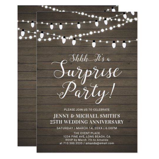 Pearl Silver Border 25th Anniversary  Party  Invitation  