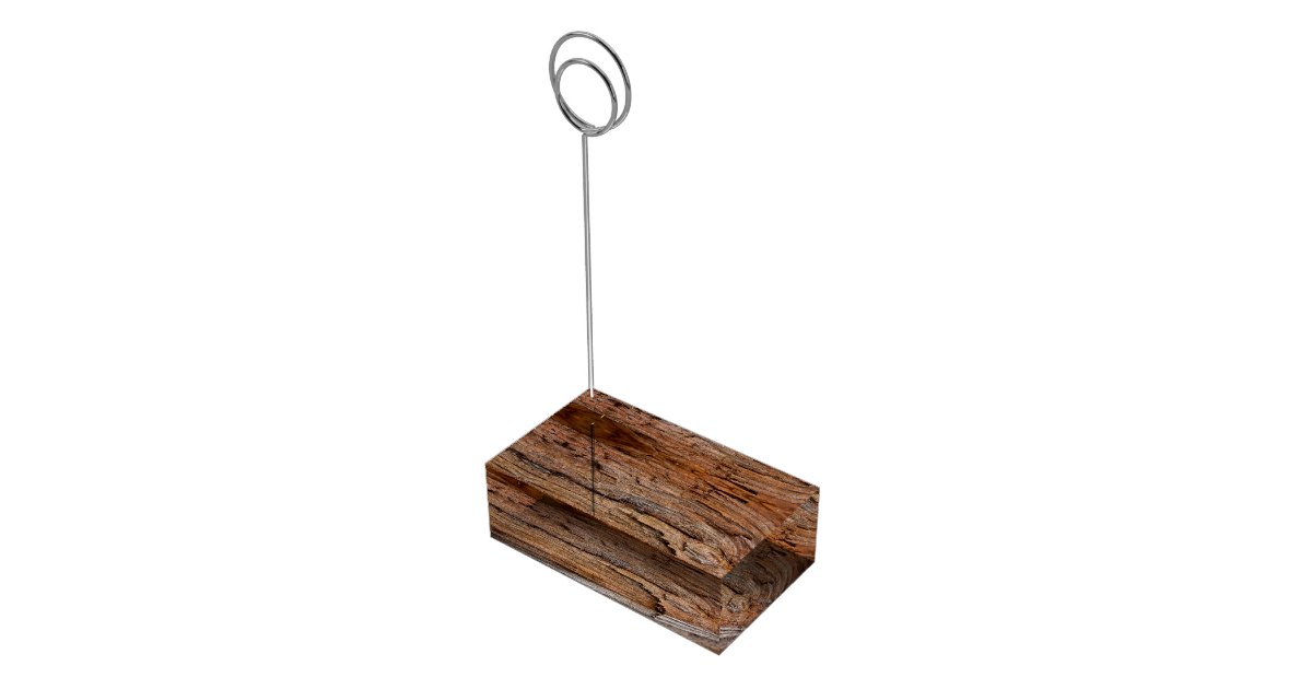 Rustic wood table card holder Zazzle