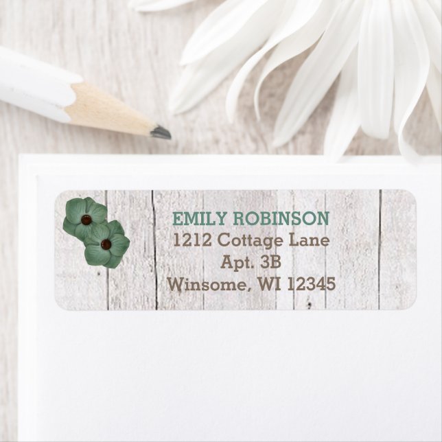 Rustic Wood Teal Address Label (Insitu)