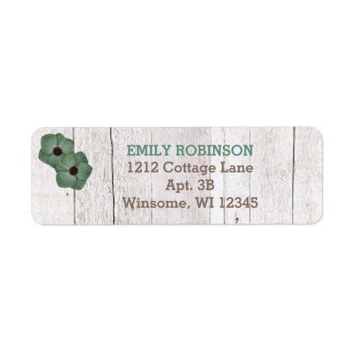 Rustic Wood Teal Address Label