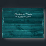 Rustic Wood Teal Wedding Envelope<br><div class="desc">Personalized teal rustic wood wedding envelopes with a return address on a barn wood background.</div>