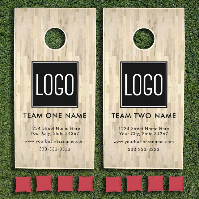 Rustic Wood Team Logo Cornhole Set (Creator Uploaded)