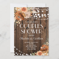 Rustic Wood Terracotta Floral Couples Shower