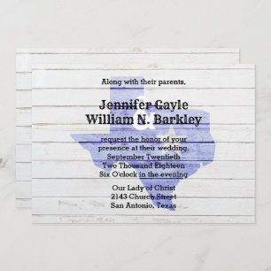 Rustic Wood Texas State Wedding Invitation 2