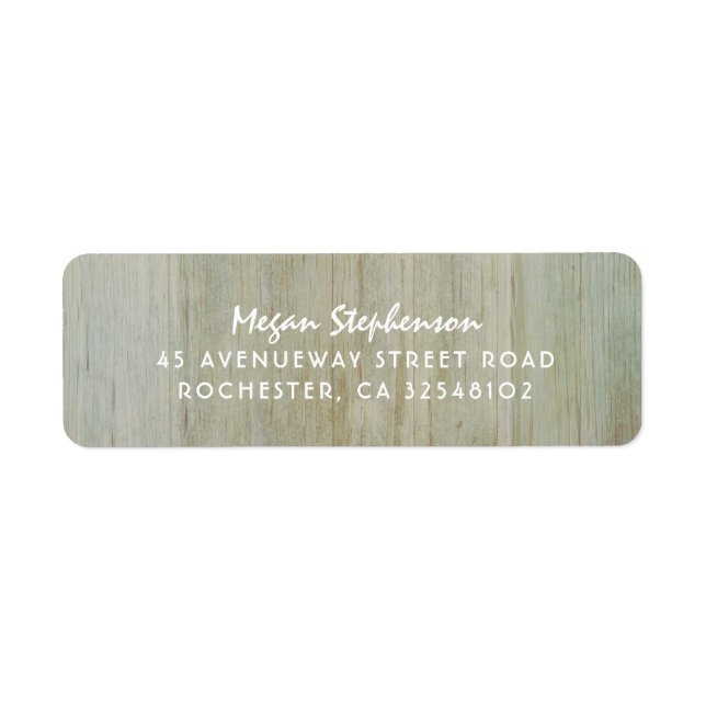 Rustic Wood Texture Image Wedding Label (Front)