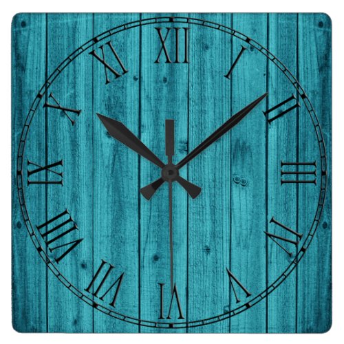 Rustic Wood Texture Square Wall Clock