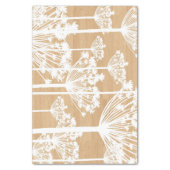 Rustic Wood Texture with White Dandelion Pattern Tissue Paper (Vertical)