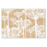Rustic Wood Texture with White Dandelion Pattern Tissue Paper