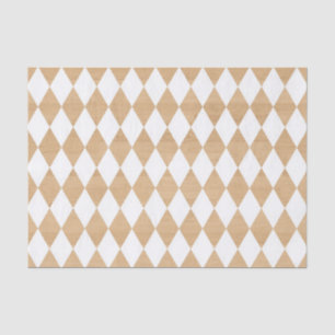 Rustic Wood Texture with White Harlequin Tissue Paper