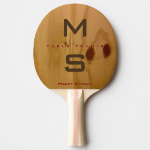 rustic wood texture / wooden grains with name Ping-Pong paddle