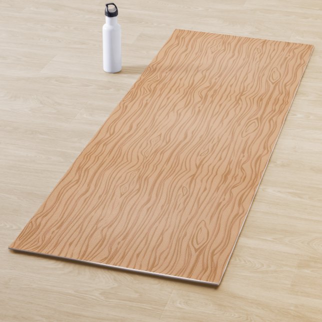 Rustic Wood Texture Yoga Mat for Natural Vibes (In Situ)