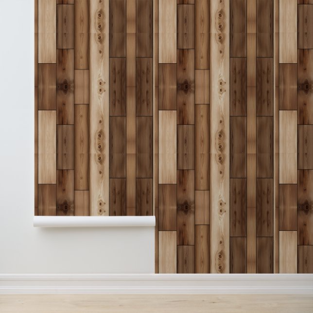 Rustic Wood Textured  Wallpaper (Application)