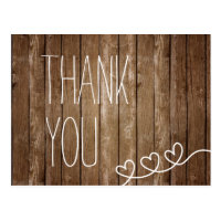 Rustic Wood Thank You Post Card