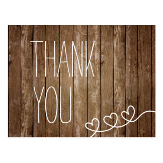 Rustic Wood Thank You Post Card