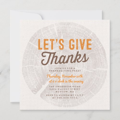 Rustic Wood  Thanksgiving Dinner Invitation