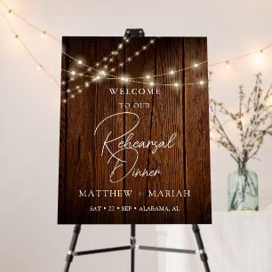 Rustic Wood The Night Before Rehearsal dinner Foam Board