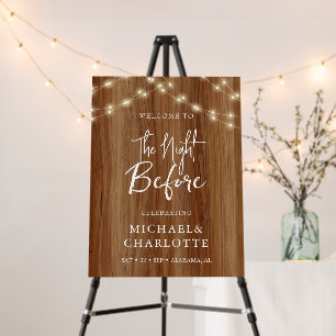 Rustic Wood The Night Before Rehearsal Dinner Foam Board