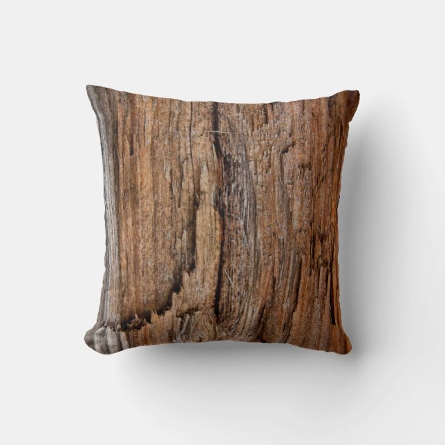 Rustic wood throw pillow (Front)