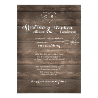 Rustic Wood Tie the Knot Wedding Invitation