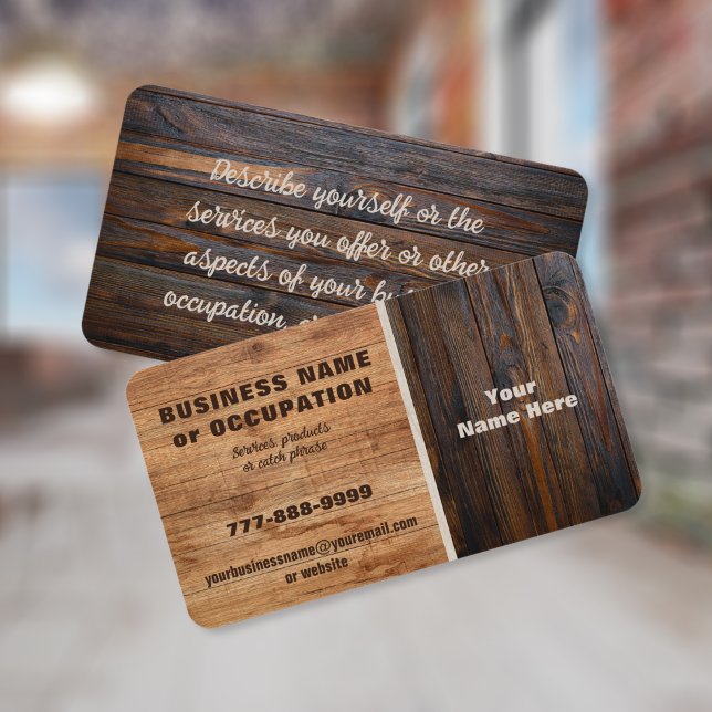 Rustic Wood Tone Basic Business Card (Creator Uploaded)