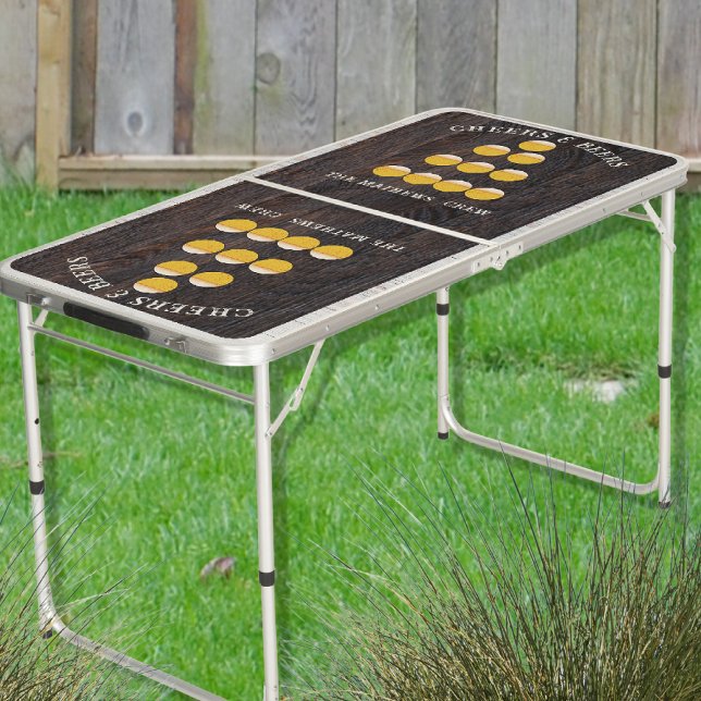  Rustic Wood Tone Brown Cheers n Beers Drinking Beer Pong Table (Creator Uploaded)