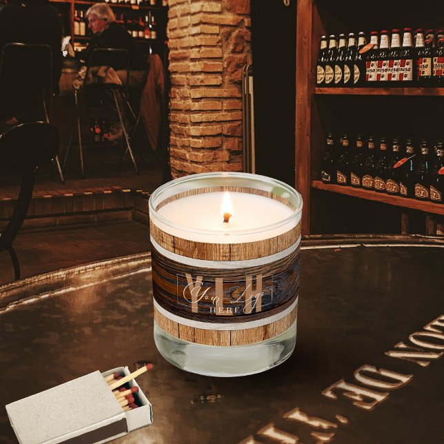 Rustic Wood Tone Business Logo Scented Jar Candle (Creator Uploaded)