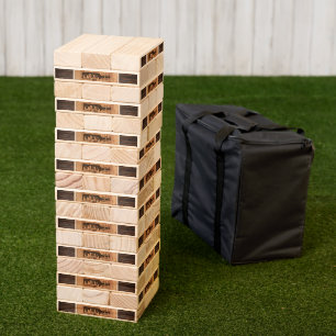 Rustic Wood Tone Business Logo Topple Tower