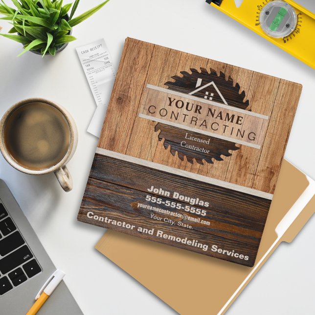 Rustic Wood Tone Contractor Logo Binder (Creator Uploaded)