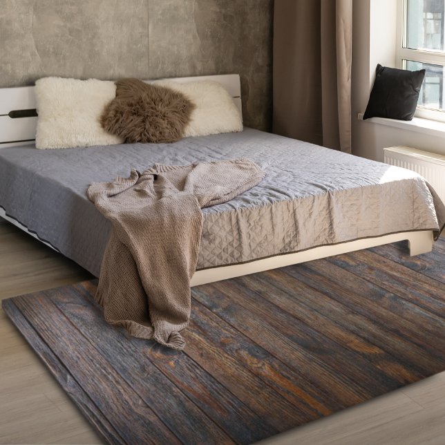 Rustic Wood Tone Dark Brown Large Area Rug (Creator Uploaded)