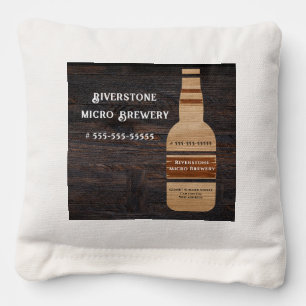 Rustic Wood Tone Micro Brewery pub bar Cornhole Bags