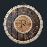 Rustic Wood Tone Monogram Brown Dart Board<br><div class="desc">This Rustic Wood Tone Monogram Dart Board is a great addition to your family game room. Fun game for hours of entertainment. Customize with your name.
(Simulated wood graphic design)</div>