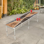 Rustic Wood Tone Monogram Triangle Beer Pong Table<br><div class="desc">The Rustic Wood Tone Monogram Triangle beer pong table with it's classic look makes a great activity & gift. Personalize with your information.</div>