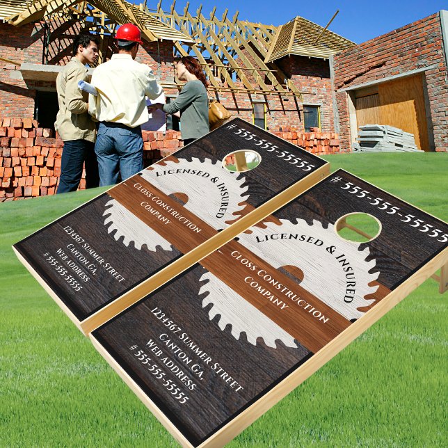 Rustic Wood Tone Saw Blade construction  Cornhole Set (Creator Uploaded)