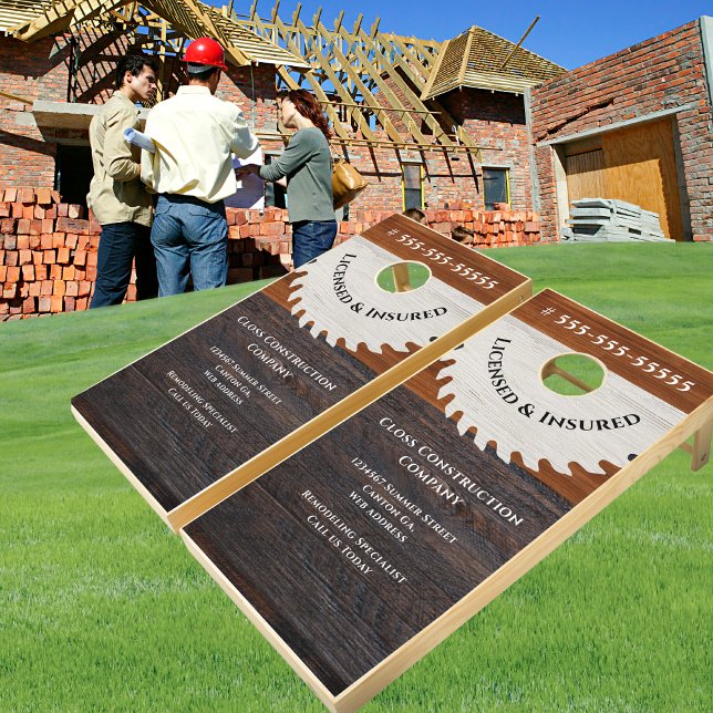 Rustic Wood Tone Saw Blade construction icon  Cornhole Set (Creator Uploaded)