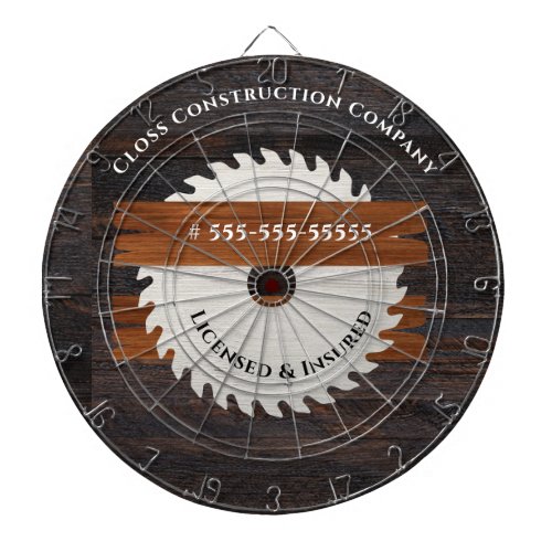 Rustic Wood Tone Saw Blade construction icon Dart Board