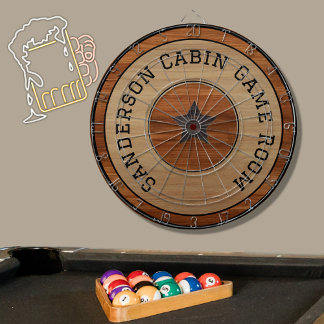 Rustic Wood Tone Star Wooden Grain Dart Board