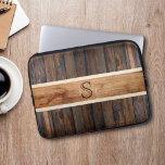 Rustic Wood Tone Stripe Brown Laptop Sleeve<br><div class="desc">Personalize the distinctive Rustic Wood Tone Stripe Brown Design laptop sleeve with your monogram. Makes an excellent gift for a student or a promotional item.</div>