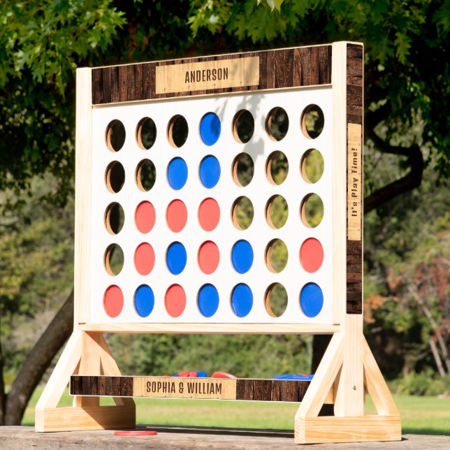 Rustic Wood Tone Tan Fast Four Game (Lawn)