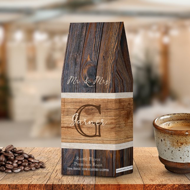 Rustic Wood Tone Wedding Roasted Coffee (Creator Uploaded)