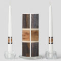 Rustic Wood Tone Wedding Unity Candle Set | Zazzle